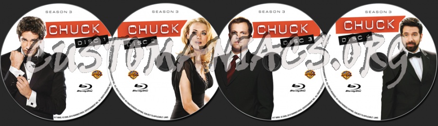 Chuck Season 3 blu-ray label