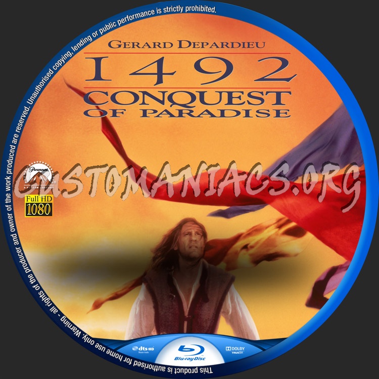 1492 Conquest of Paradise blu-ray label