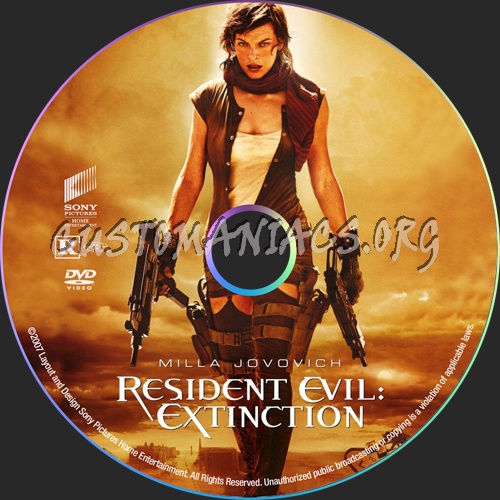 Resident Evil:Extinction dvd label