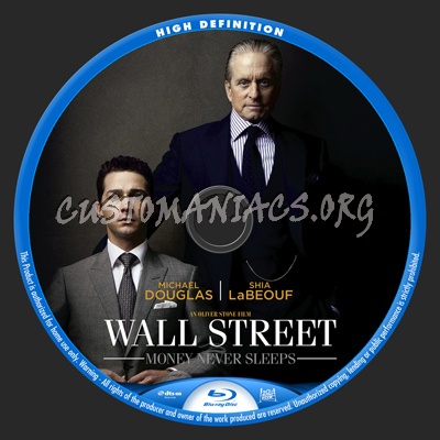 Wall Street Money Never Sleeps blu-ray label