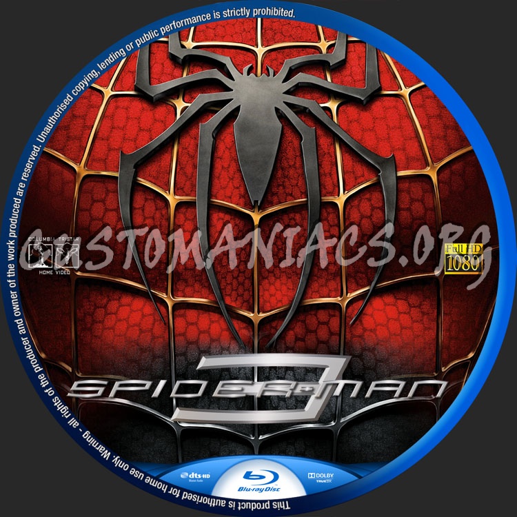 Spider-man 3 blu-ray label