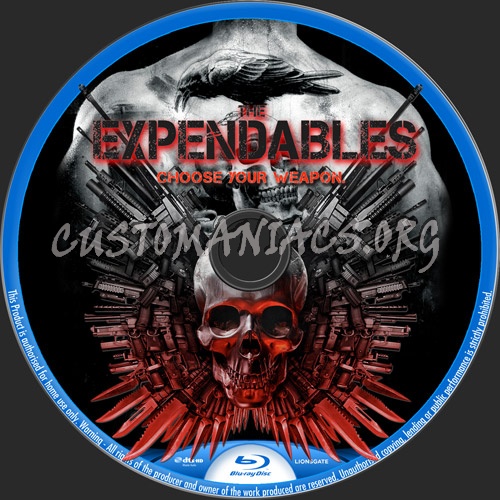 The Expendables blu-ray label