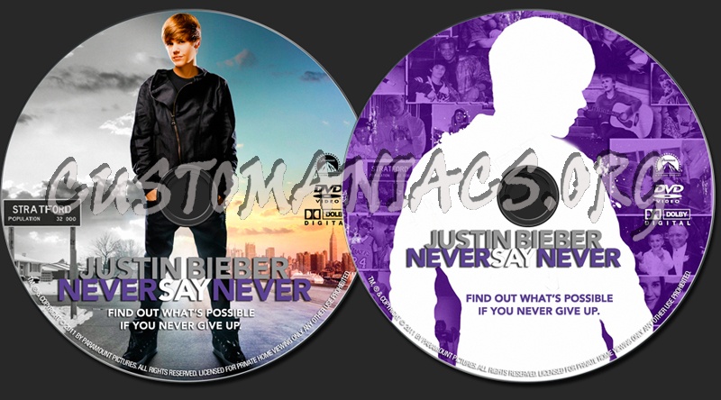 Justin Bieber: Never Say Never dvd label