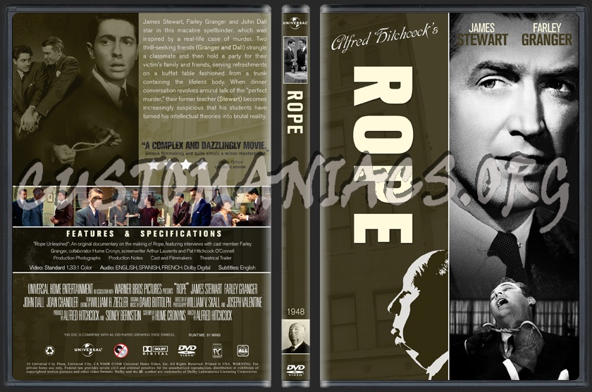 Rope - Spellbound - Strangers On A Train dvd cover