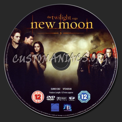 The Twilight Saga - New Moon dvd label