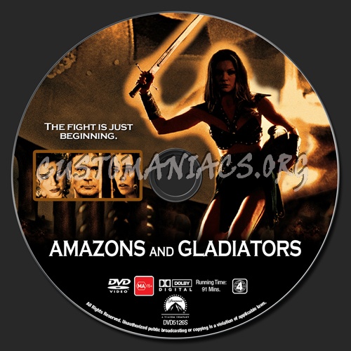 Amazons and Gladiators dvd label