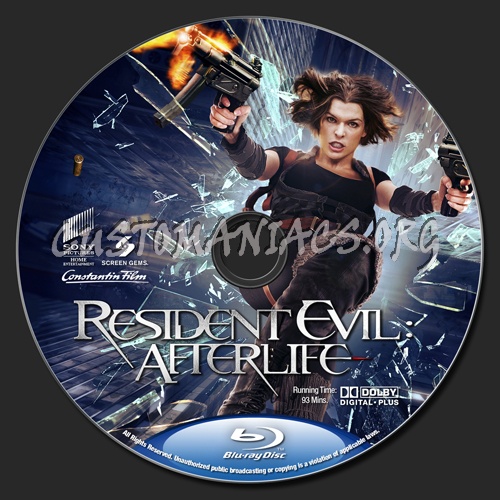 Resident Evil: Afterlife blu-ray label