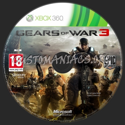 Gears of War 3 dvd label