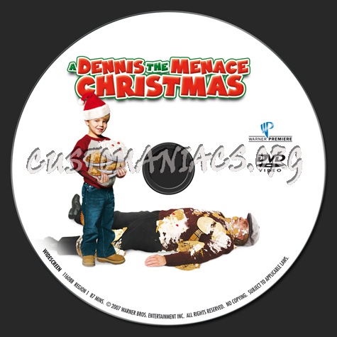 A Dennis the Menace Christmas dvd label