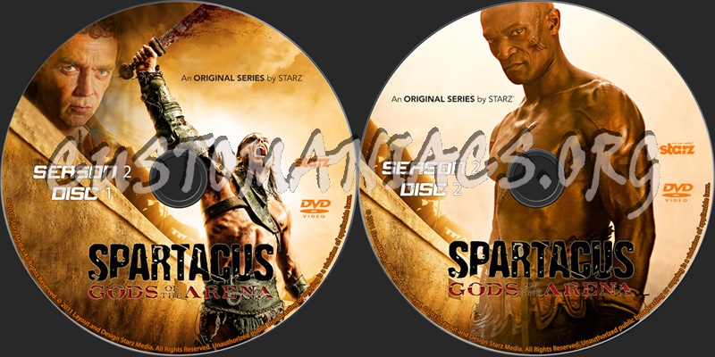 Spartacus Gods of the Arena dvd label