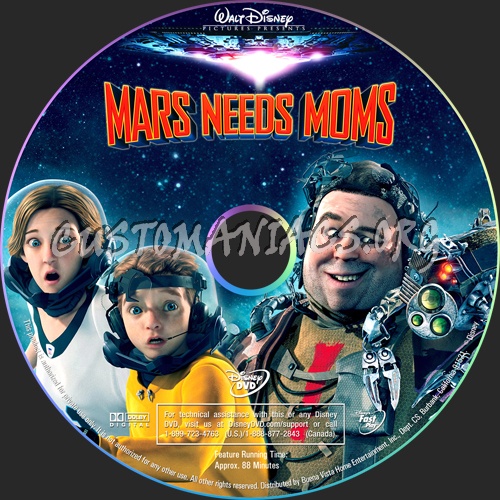 Mars Needs Moms dvd label