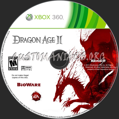 Dragon Age 2 dvd label