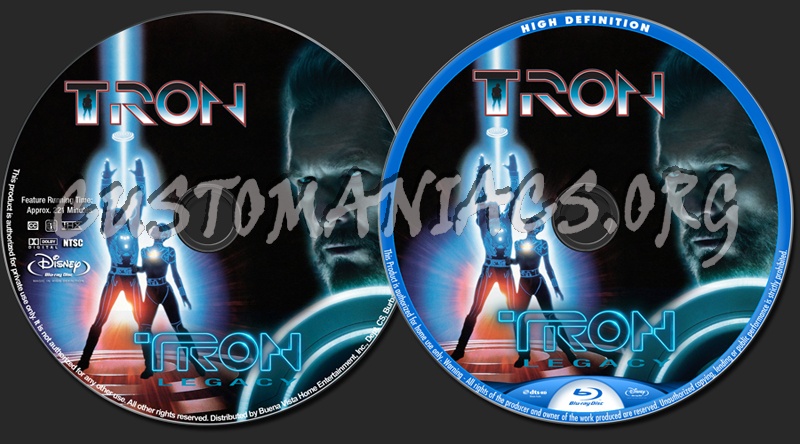 Tron/ Tron Legacy blu-ray label