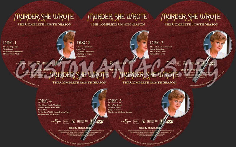 Murder, She Wrote - Season 8 dvd label