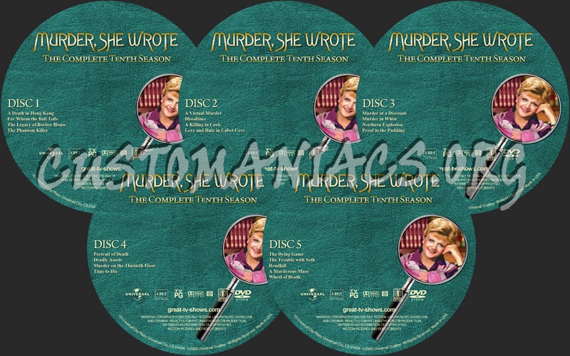 Murder, She Wrote - Season 10 dvd label