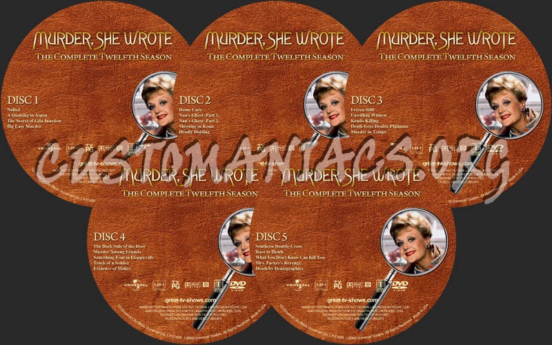 Murder, She Wrote - Season 12 dvd label