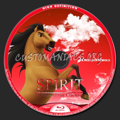 Spirit - Stallion of the Cimarron blu-ray label