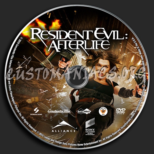 Resident Evil: Afterlife dvd label