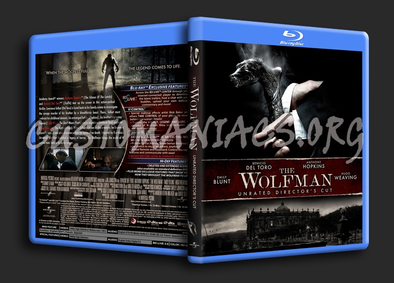 The Wolfman (2010) blu-ray cover