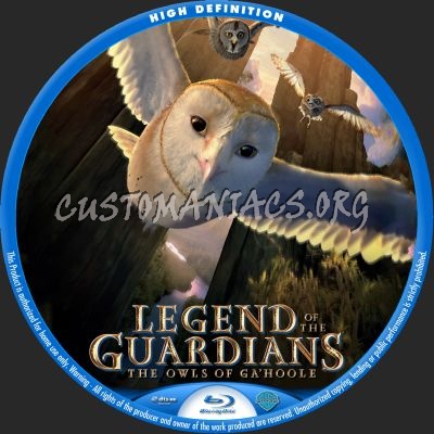 Legend Of The Guardians - The Owls Of Ga'Hoole blu-ray label