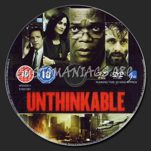 Unthinkable dvd label