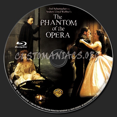 The Phantom of the Opera blu-ray label