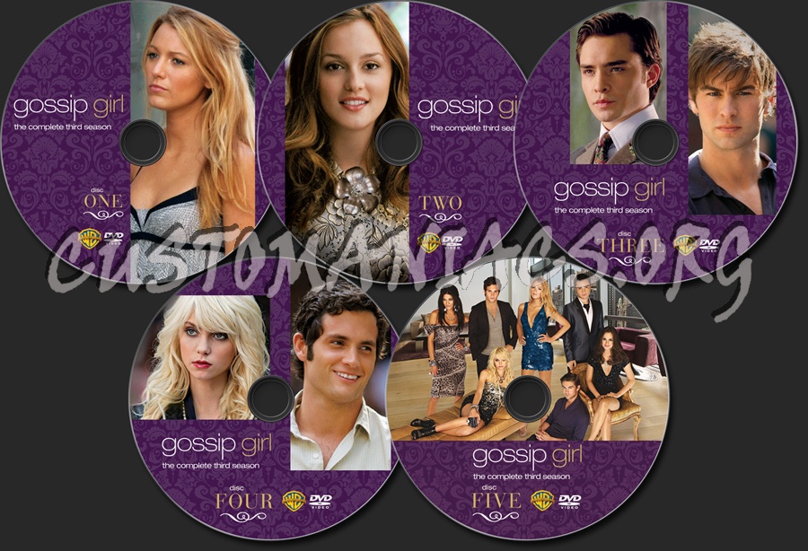 Gossip Girl Season 3 dvd label - DVD Covers & Labels by Customaniacs, id:  132534 free download highres dvd label