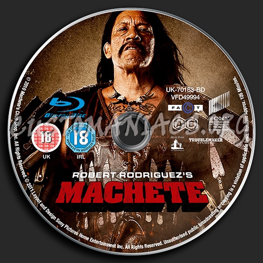 Machete blu-ray label