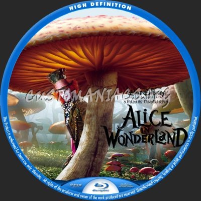 Alice In Wonderland (2010) blu-ray label