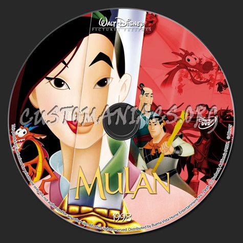 Mulan dvd label