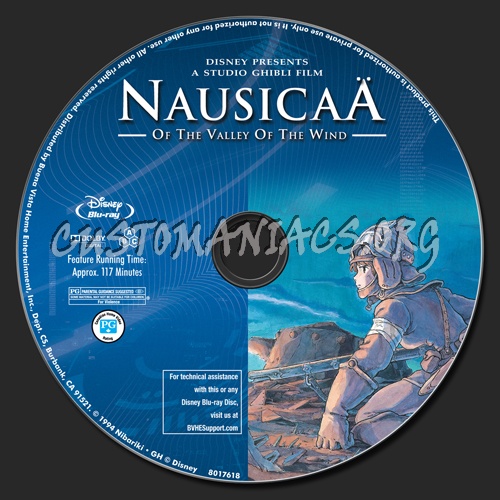 Nausica of the Valley of the Wind blu-ray label