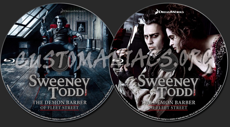 Sweeney Todd The Demon Barber of Fleet Street blu-ray label