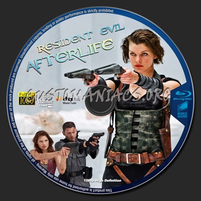 Resident Evil Afterlife blu-ray label