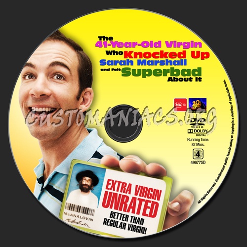 The 41 Year Old Virgin Who Knocked Up Sarah Marshall And Felt Superbad About It dvd label