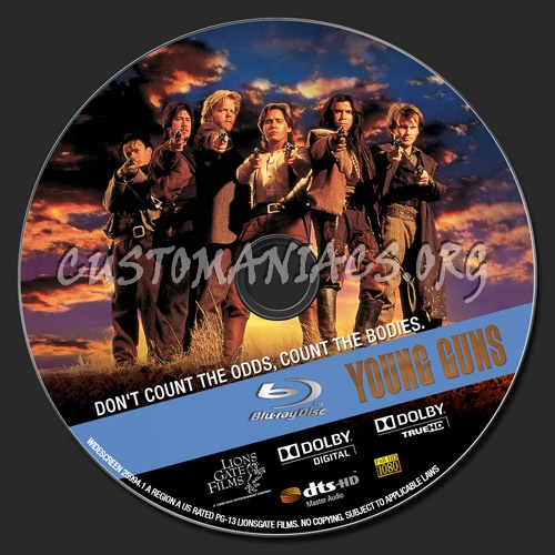 Young Guns blu-ray label