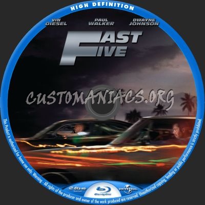 Fast Five blu-ray label