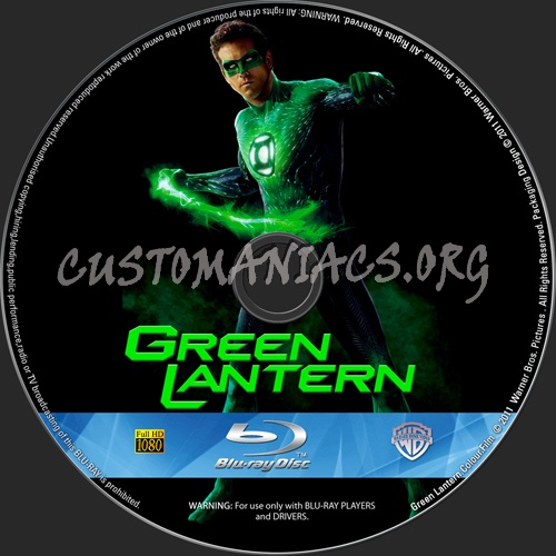 Green Lantern blu-ray label