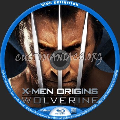 X-Men Origins: Wolverine blu-ray label