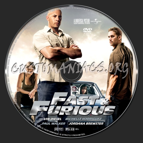 Fast & Furious dvd label