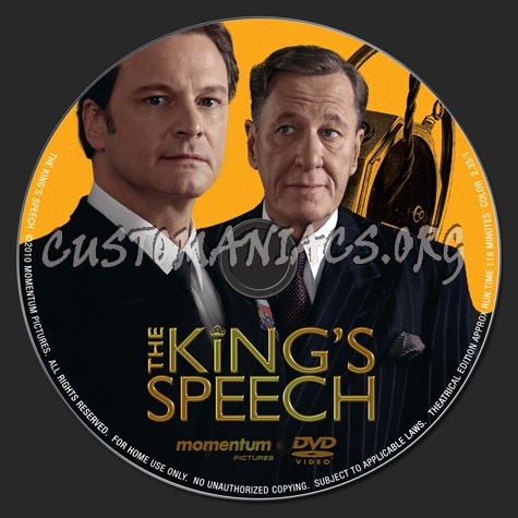 The King's Speech dvd label