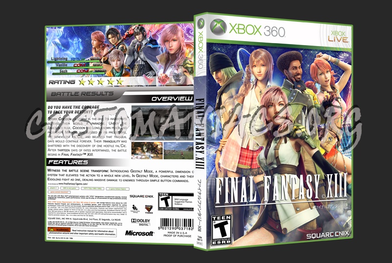 Final Fantasy XIII dvd cover