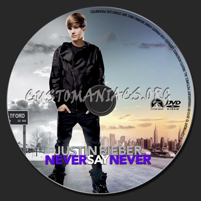 Justin Bieber Never Say Never dvd label