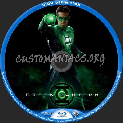 Green Lantern blu-ray label