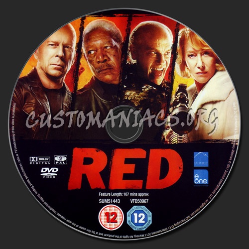 Red dvd label