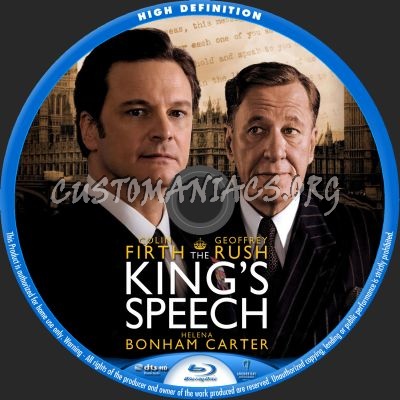 The King's Speech blu-ray label