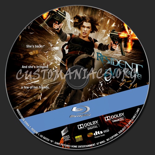 Resident Evil : Afterlife blu-ray label