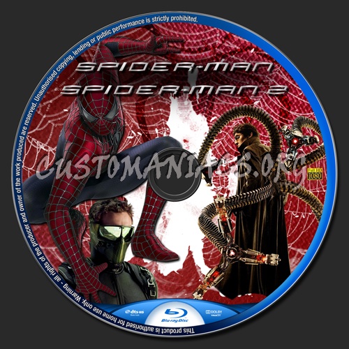 Spider-man 1 - 2 blu-ray label