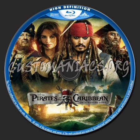 Pirates of the Caribbean on Stranger Tides blu-ray label