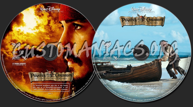 Pirates of the Caribbean: The Curse of the Black Pearl dvd label