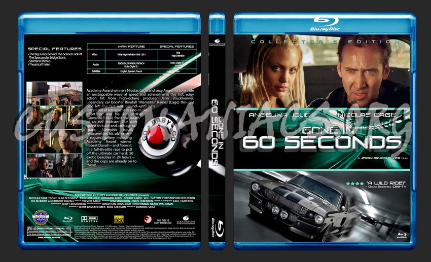 Gone In 60 Seconds blu-ray cover